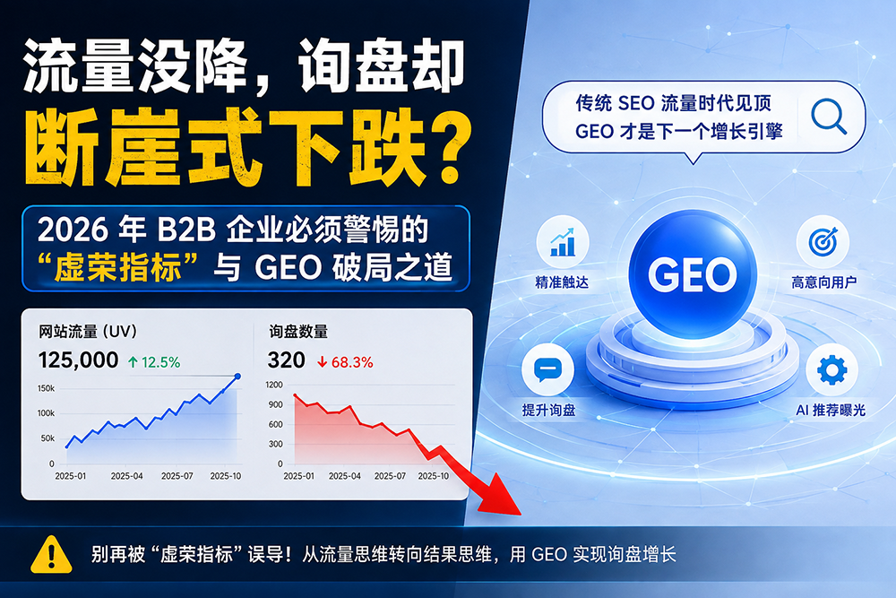 流量没降，询盘却断崖式下跌？2026 年 B2B 企业必须警惕的“虚荣指标”与 GEO 破局之道